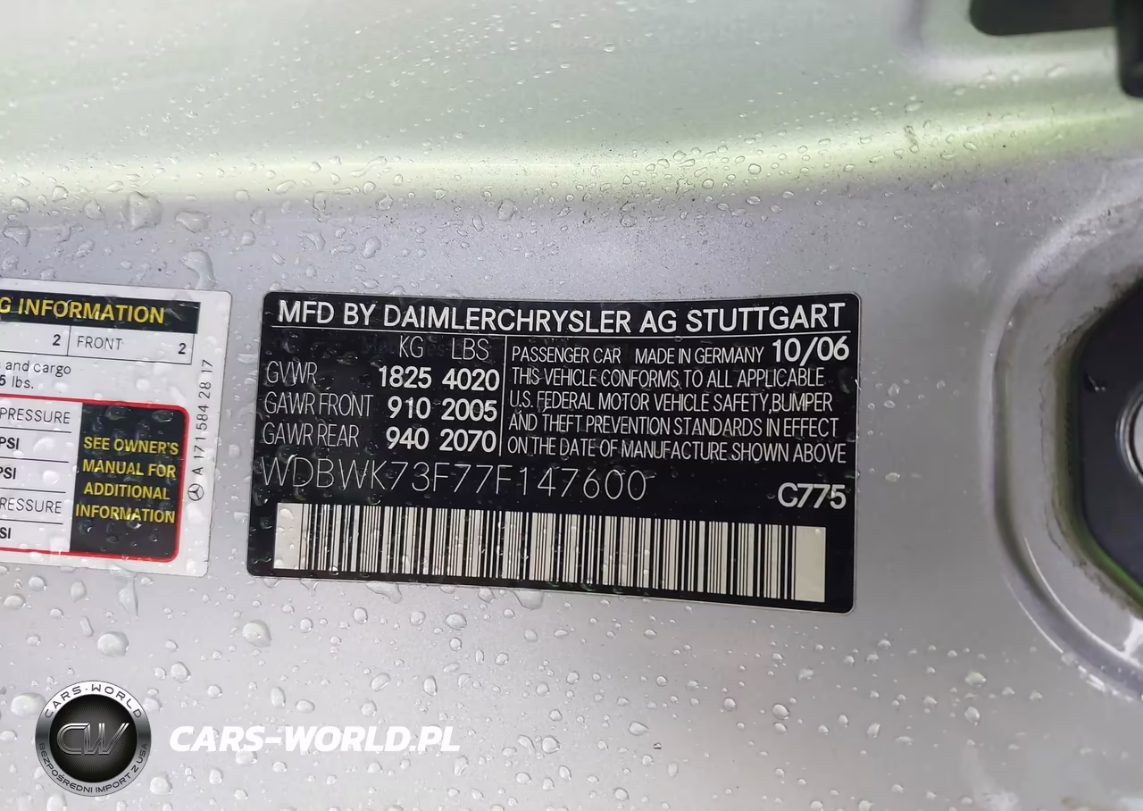 2007 Mercedes-Benz Slk 55 Amg VIN:WDBWK73F77F147600 - 9