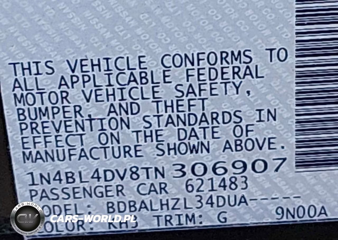 2026 Nissan Altima Sv Fwd VIN:1N4BL4DV8TN306907 - 9