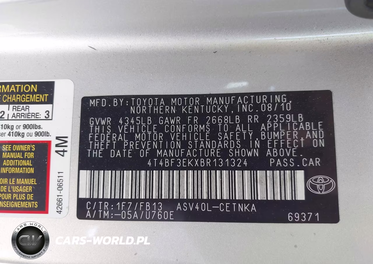 2011 Toyota Camry VIN:4T4BF3EKXBR131324 - 9