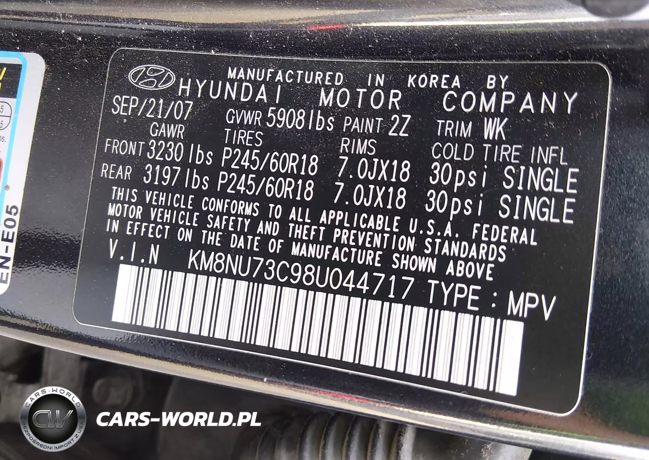 2008 Hyundai Veracruz Gls-Limited-Se VIN:KM8NU73C98U044717 - 9