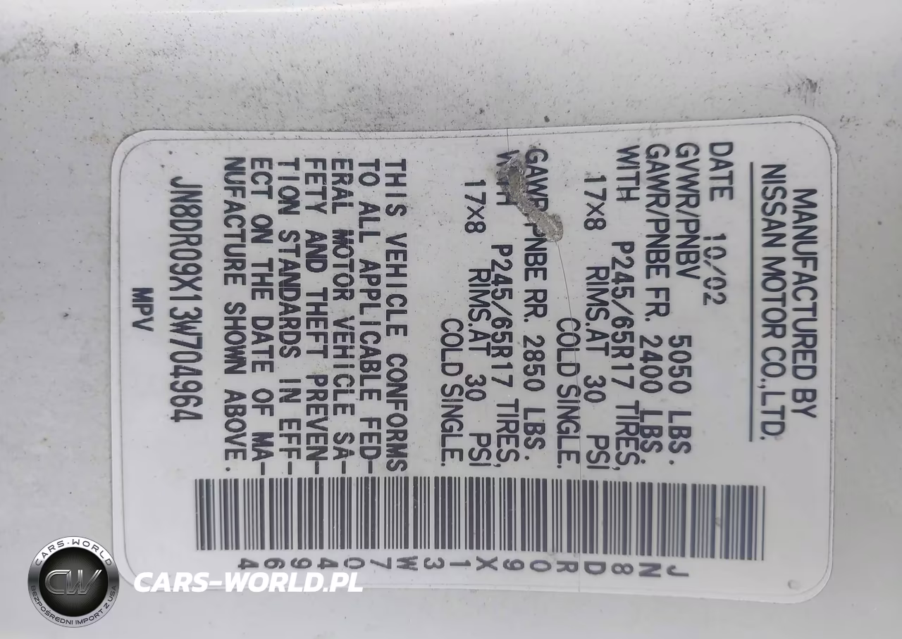 2003 Nissan Pathfinder Le VIN:JN8DR09X13W704964 - 9