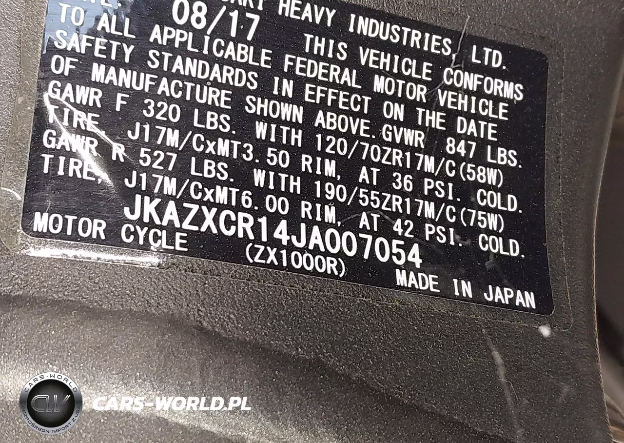 2018 Kawasaki Zx1000 R VIN:JKAZXCR14JA007054 - 10