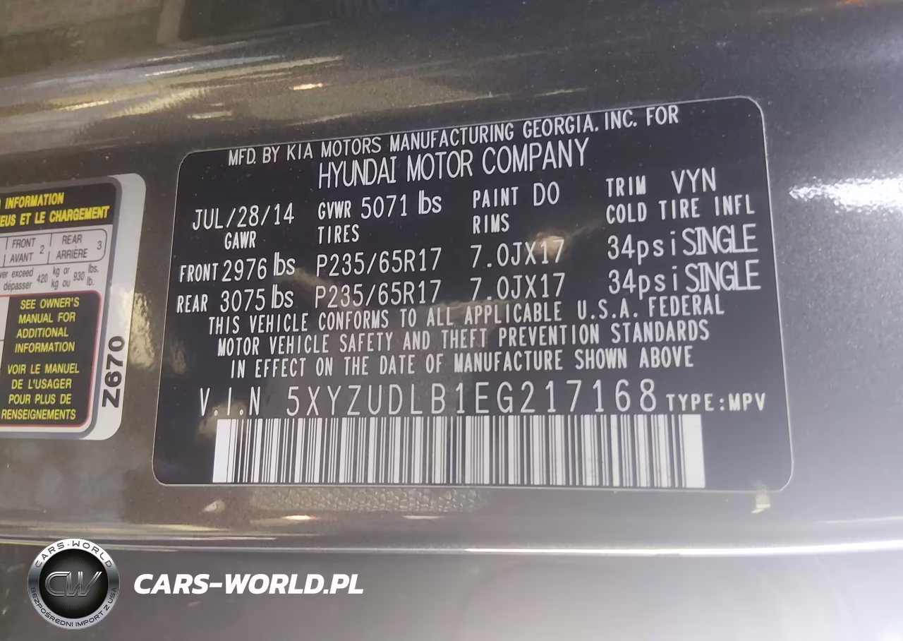2014 Hyundai Santa Fe Sport 2.4L VIN:5XYZUDLB1EG217168 - 9