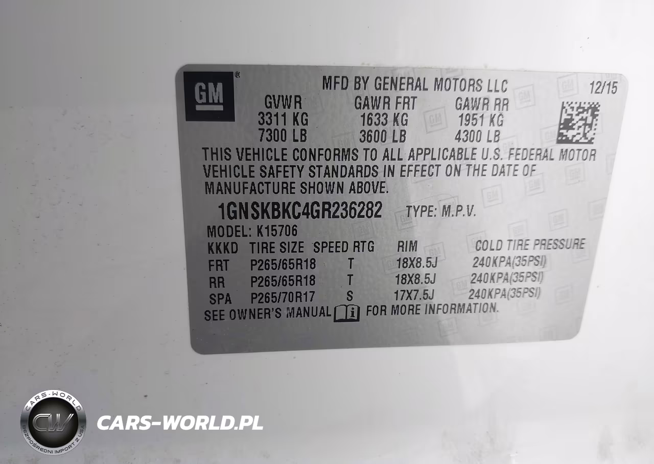 2016 Chevrolet Tahoe Lt VIN:1GNSKBKC4GR236282 - 9