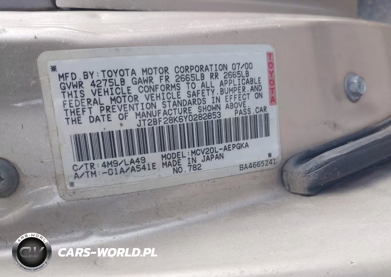 2000 Toyota Camry Le-Xle VIN:JT2BF28K6Y0282853 - 9