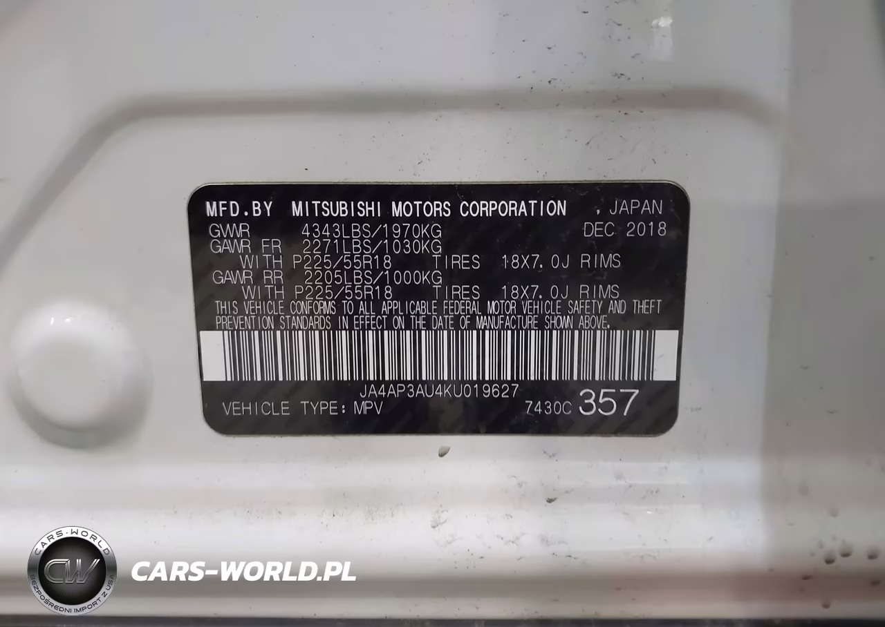 2019 Mitsubishi Outlander Sport 2.0 Es VIN:JA4AP3AU4KU019627 - 9