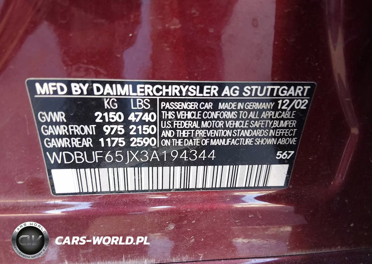 2003 Mercedes-Benz E 320 VIN:WDBUF65JX3A194344 - 9