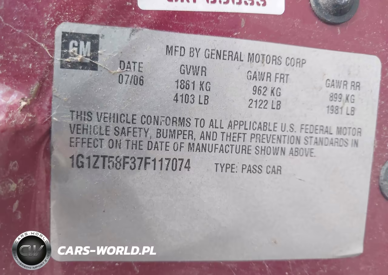 2007 Chevrolet Malibu Lt VIN:1G1ZT58F37F117074 - 9