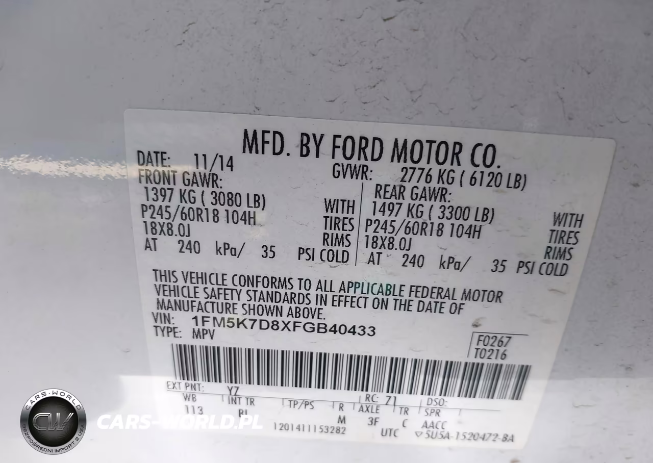 2015 Ford Explorer Xlt VIN:1FM5K7D8XFGB40433 - 9