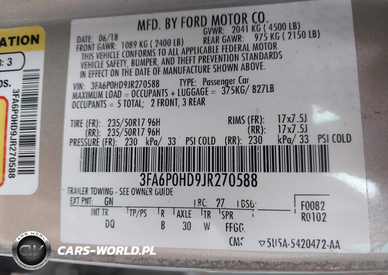 2018 Ford Fusion Se VIN:3FA6P0HD9JR270588 - 9