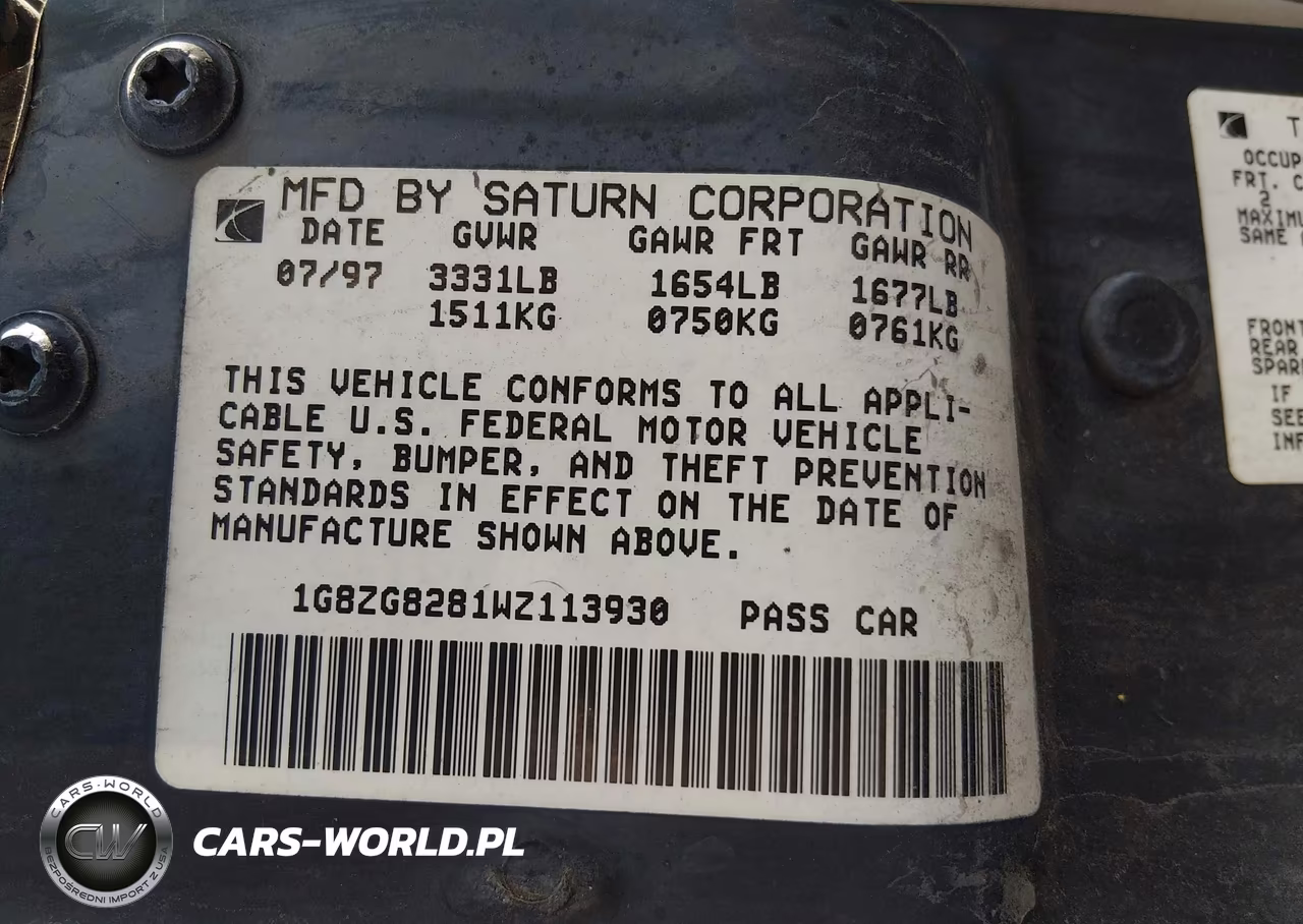 1998 Saturn Sw1 VIN:1G8ZG8281WZ113930 - 9