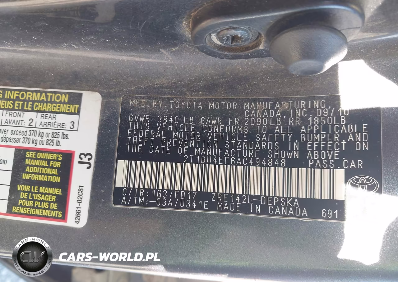 2010 Toyota Corolla S VIN:2T1BU4EE6AC494848 - 9