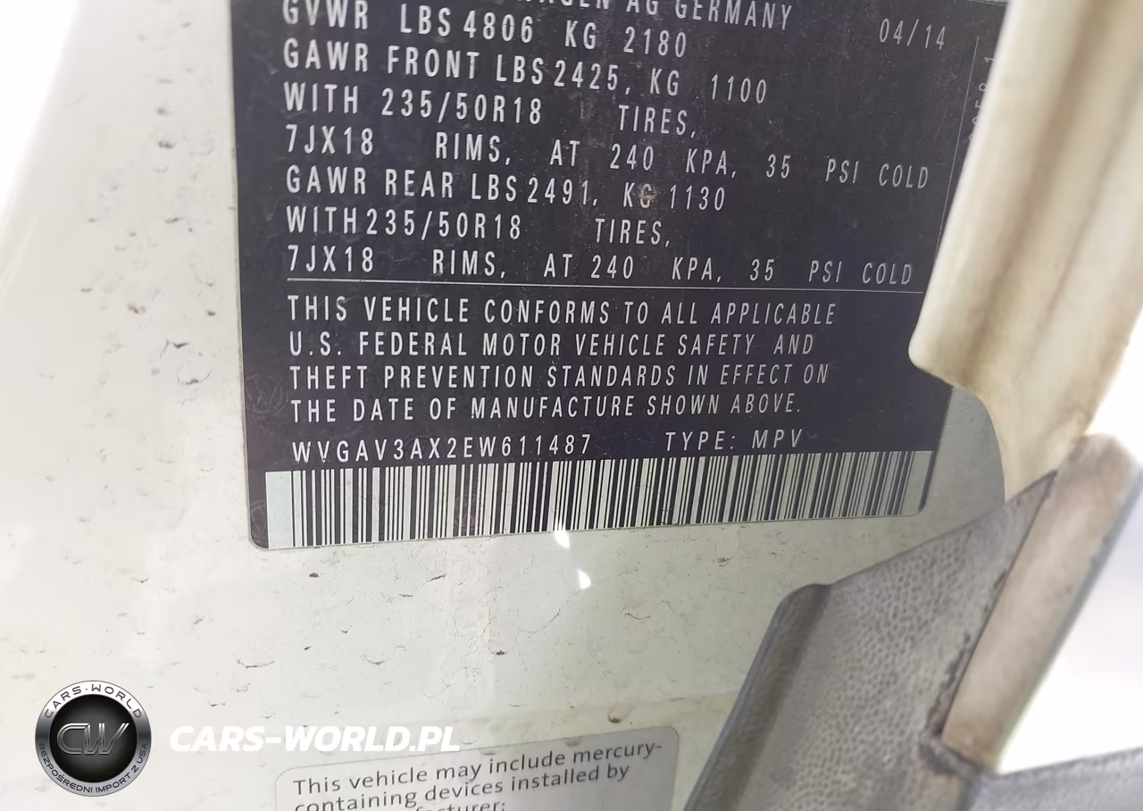 2014 Volkswagen Tiguan Sel VIN:WVGAV3AX2EW611487 - 9