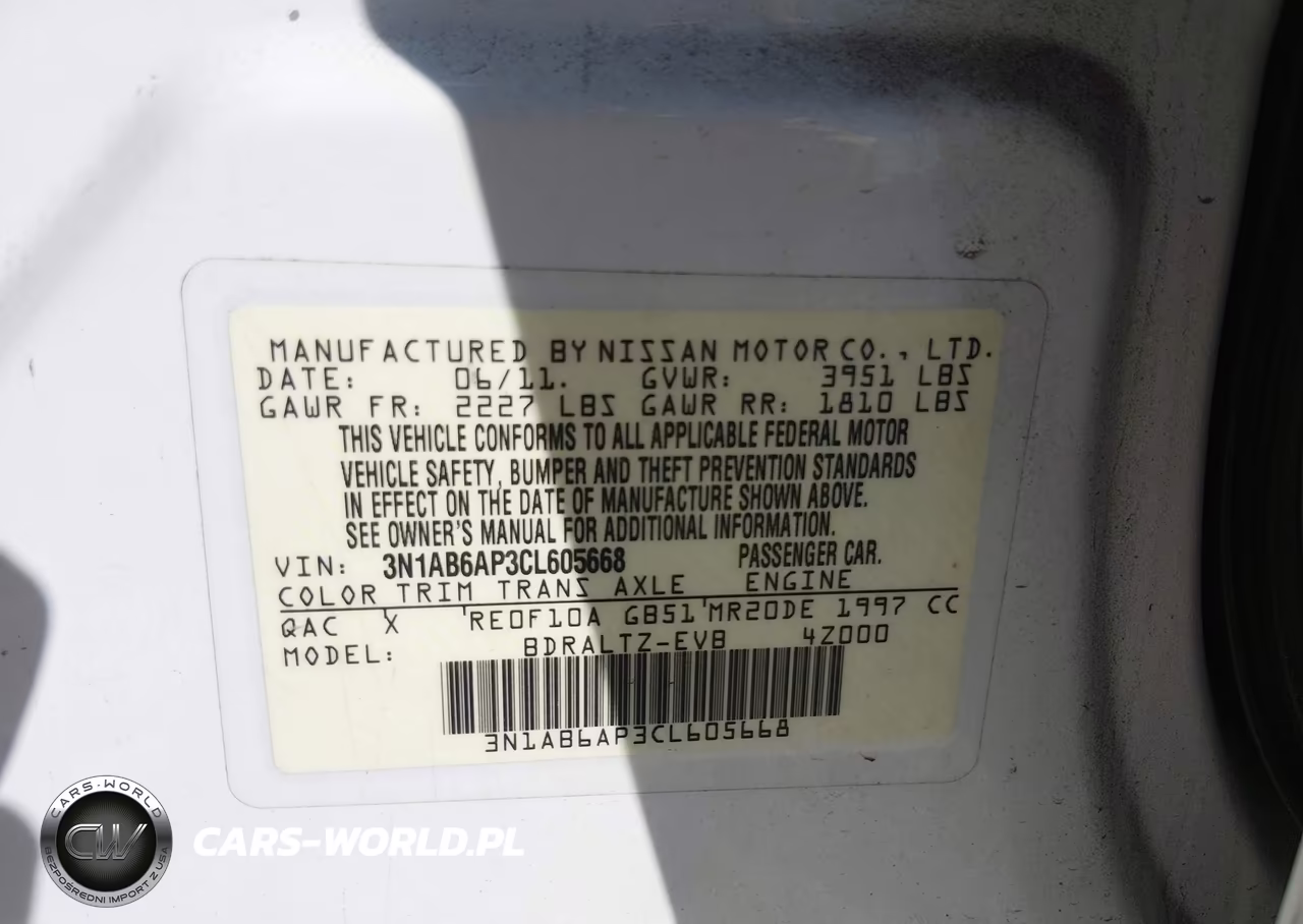 2012 Nissan Sentra 2.0 Sr VIN:3N1AB6AP3CL605668 - 9