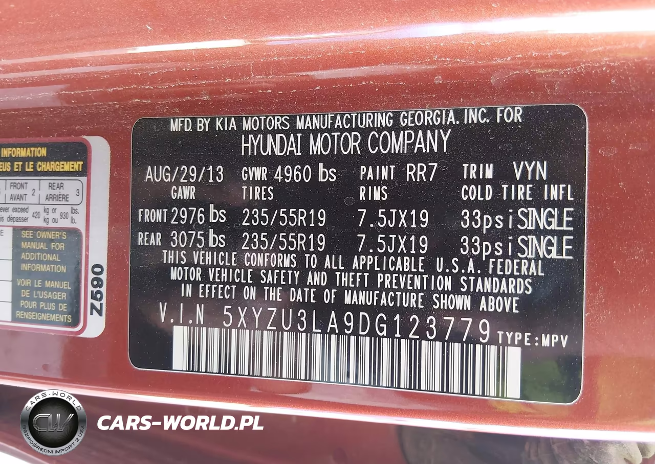 2013 Hyundai Santa Fe Sport 2.0T VIN:5XYZU3LA9DG123779 - 9