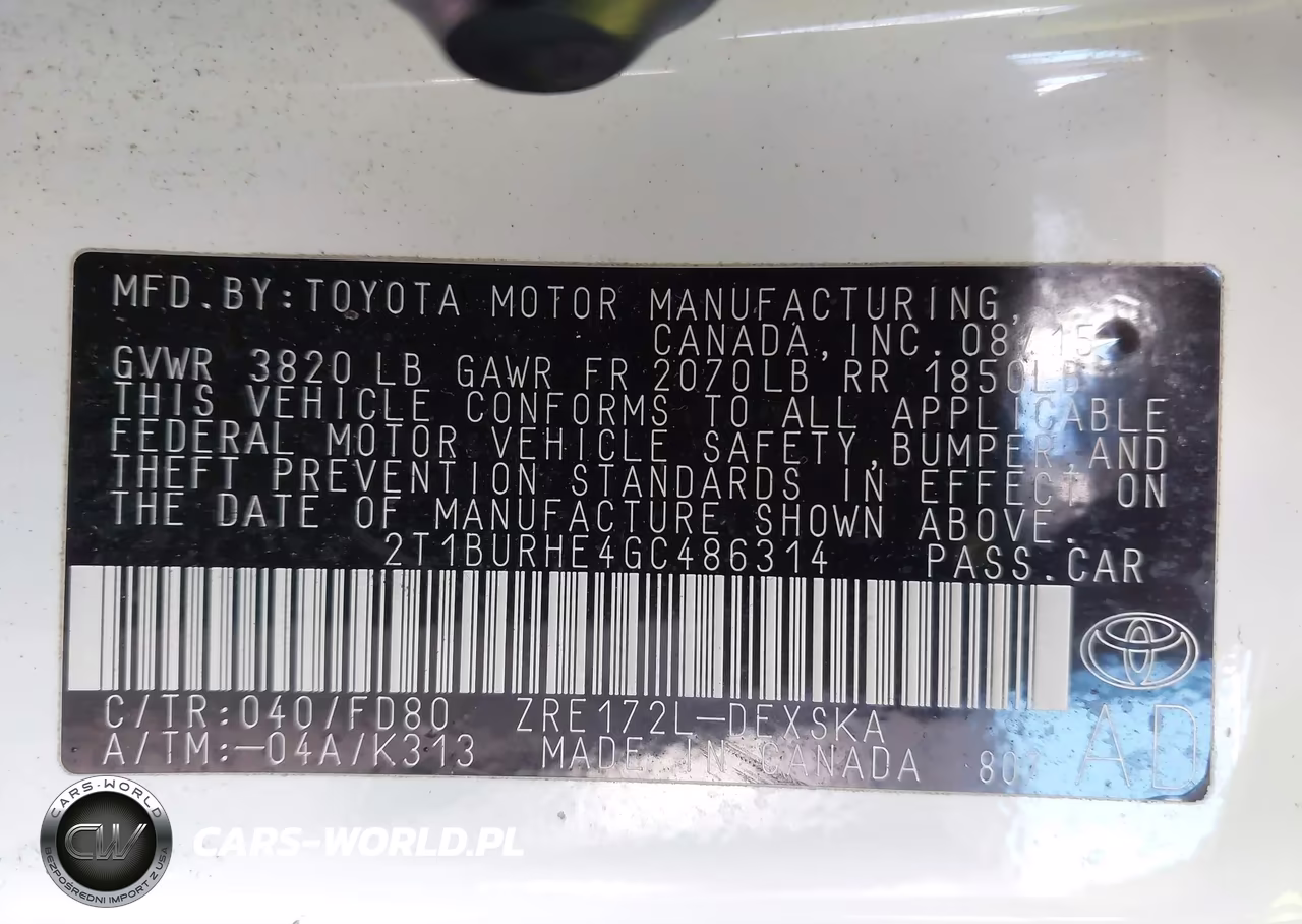 2016 Toyota Corolla S Plus VIN:2T1BURHE4GC486314 - 9