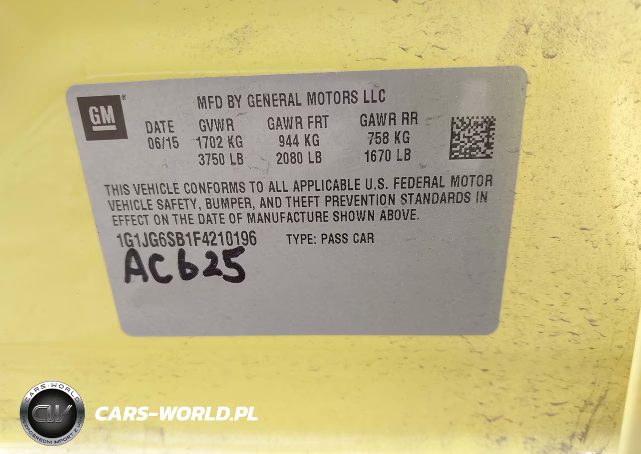 2015 Chevrolet Sonic Rs Auto VIN:1G1JG6SB1F4210196 - 9