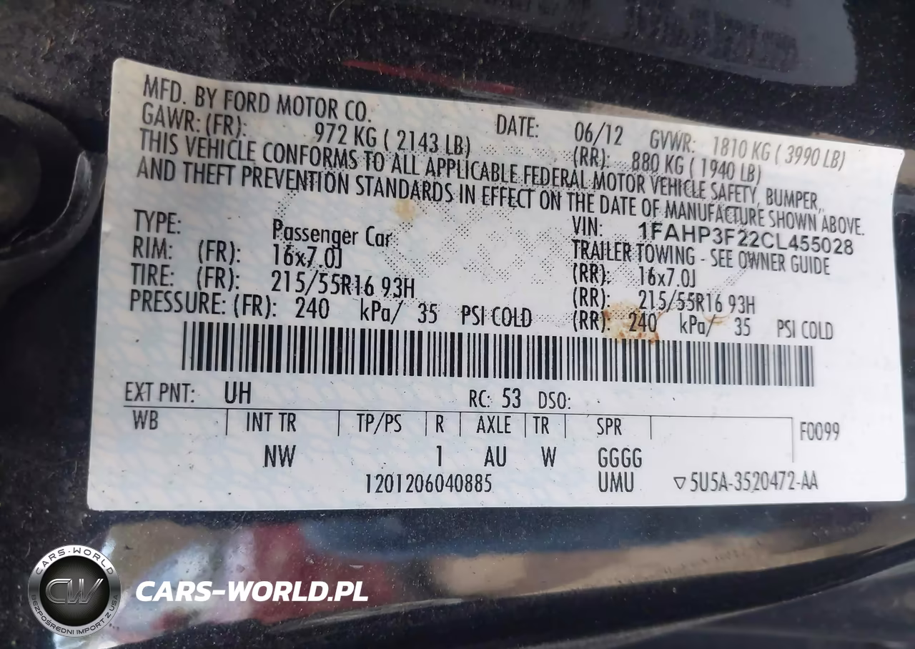 2012 Ford Focus Se VIN:1FAHP3F22CL455028 - 9