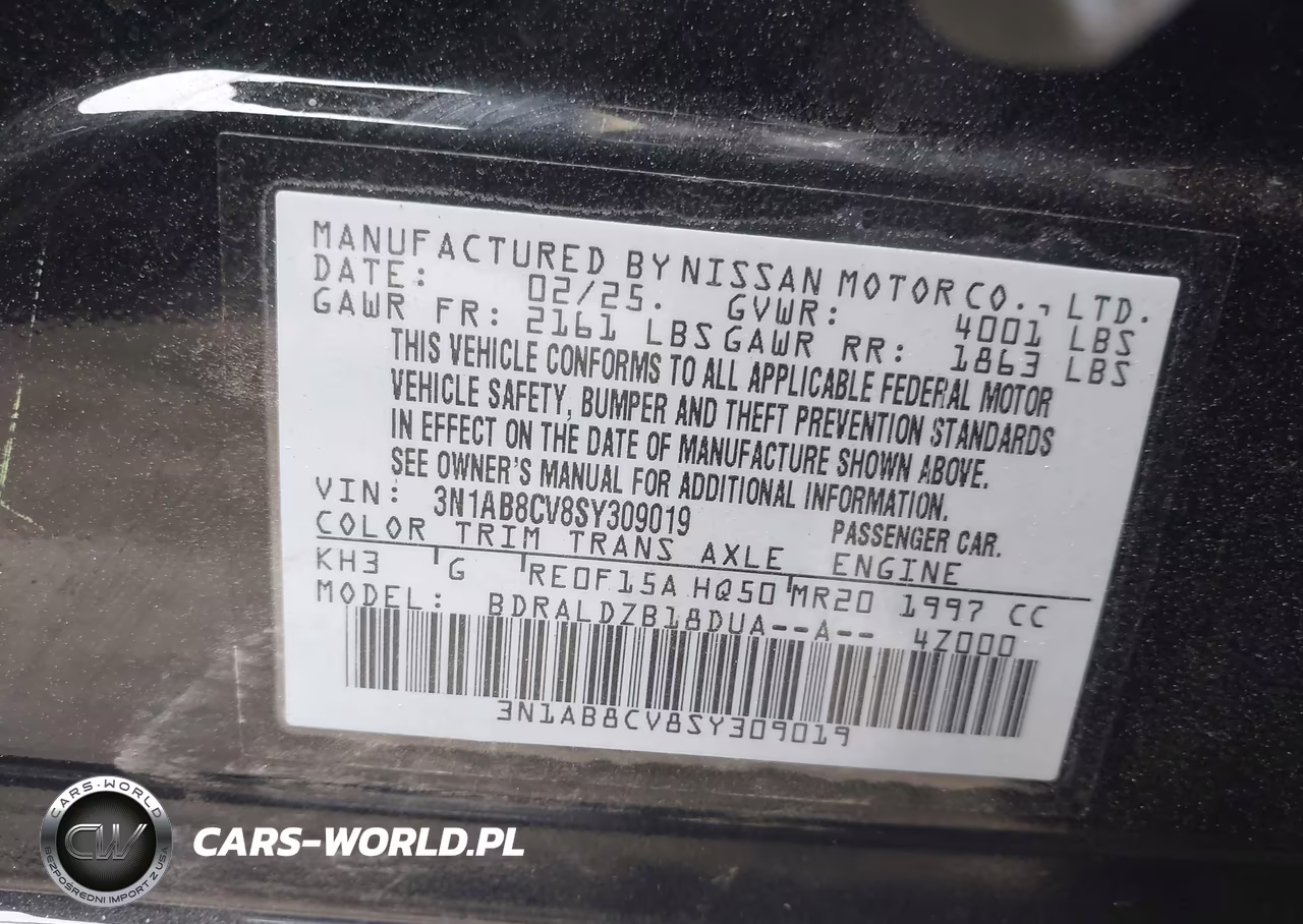 2025 Nissan Sentra Sv VIN:3N1AB8CV8SY309019 - 9