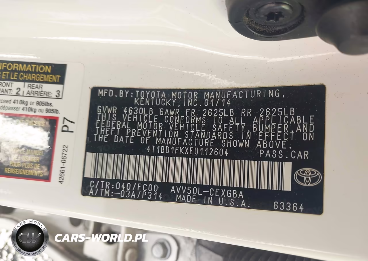 2014 Toyota Camry Hybrid Xle VIN:4T1BD1FKXEU112604 - 9