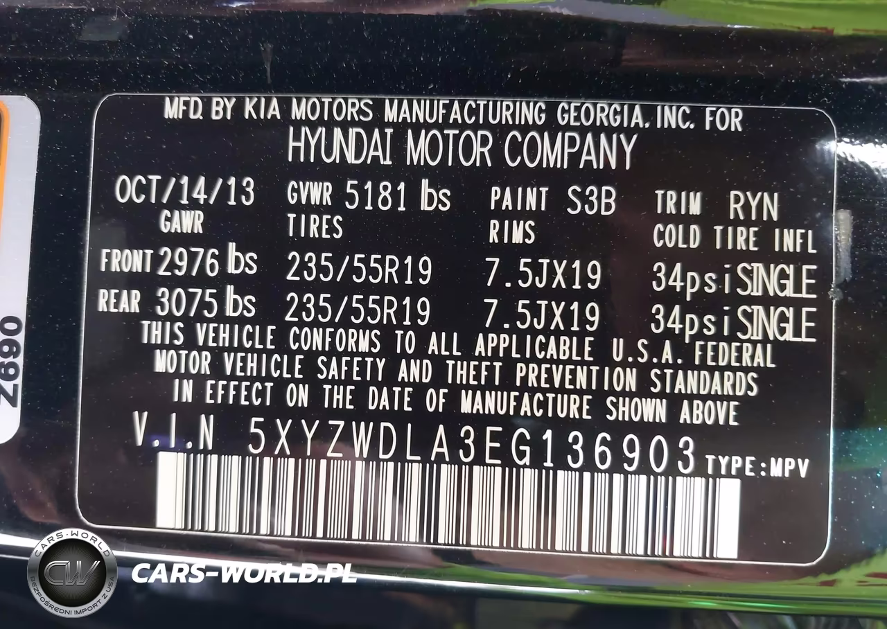 2014 Hyundai Santa Fe Sport VIN:5XYZWDLA3EG136903 - 9