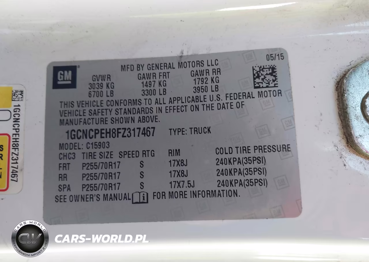 2015 Chevrolet Silverado 1500 Wt VIN:1GCNCPEH8FZ317467 - 9