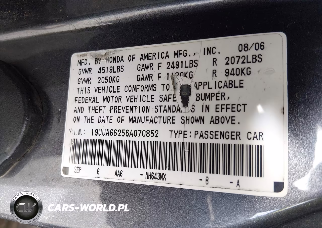 2006 Acura Tl VIN:19UUA66256A070852 - 9
