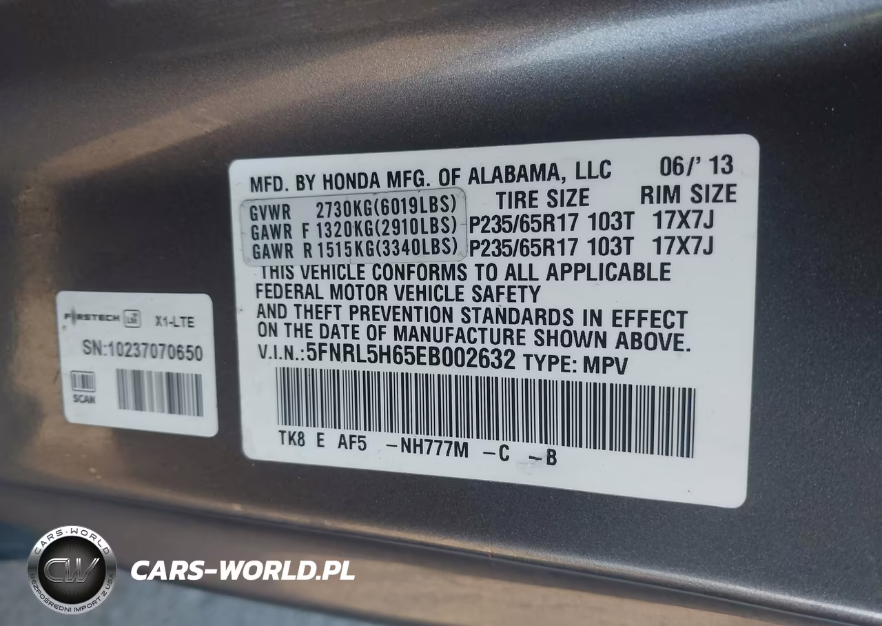 2014 Honda Odyssey Ex-L VIN:5FNRL5H65EB002632 - 9