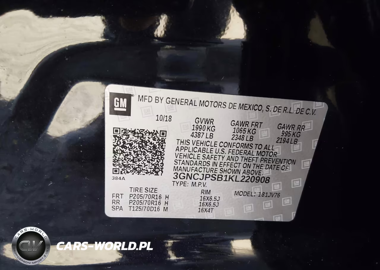 2019 Chevrolet Trax Lt VIN:3GNCJPSB1KL220908 - 9