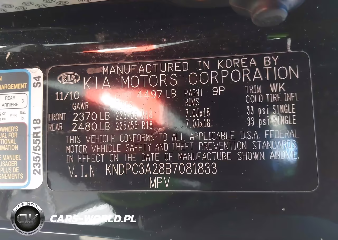 2011 Kia Sportage Ex VIN:KNDPC3A28B7081833 - 9