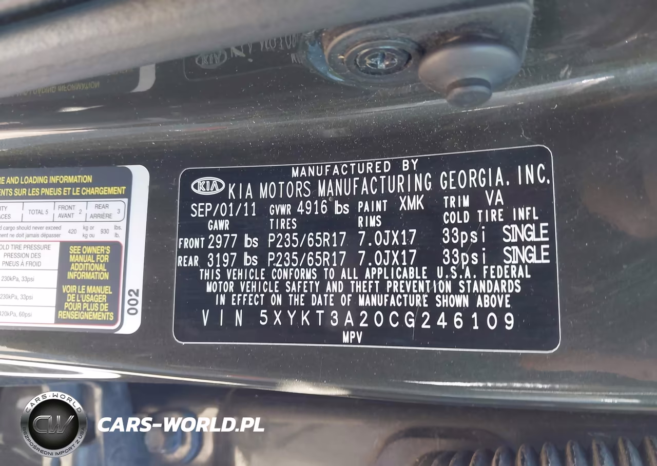 2012 Kia Sorento Lx V6 VIN:5XYKT3A20CG246109 - 9