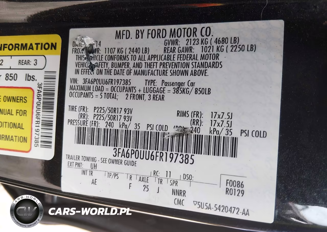 2015 Ford Fusion Hybrid S VIN:3FA6P0UU6FR197385 - 9