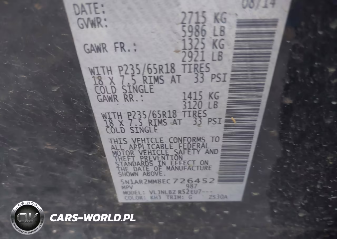 2014 Nissan Pathfinder S VIN:5N1AR2MM8EC726452 - 9