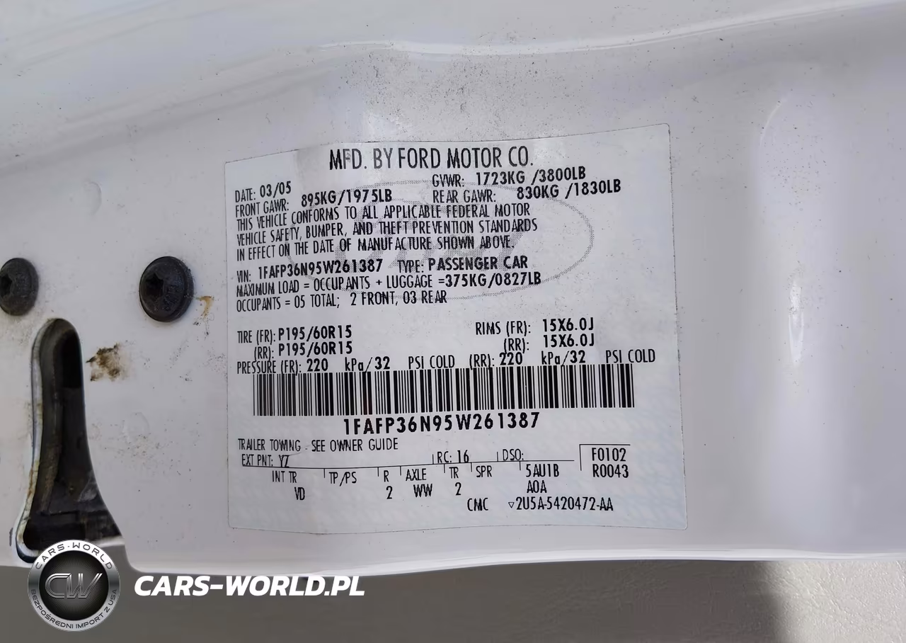 2005 Ford Focus Zxw VIN:1FAFP36N95W261387 - 9