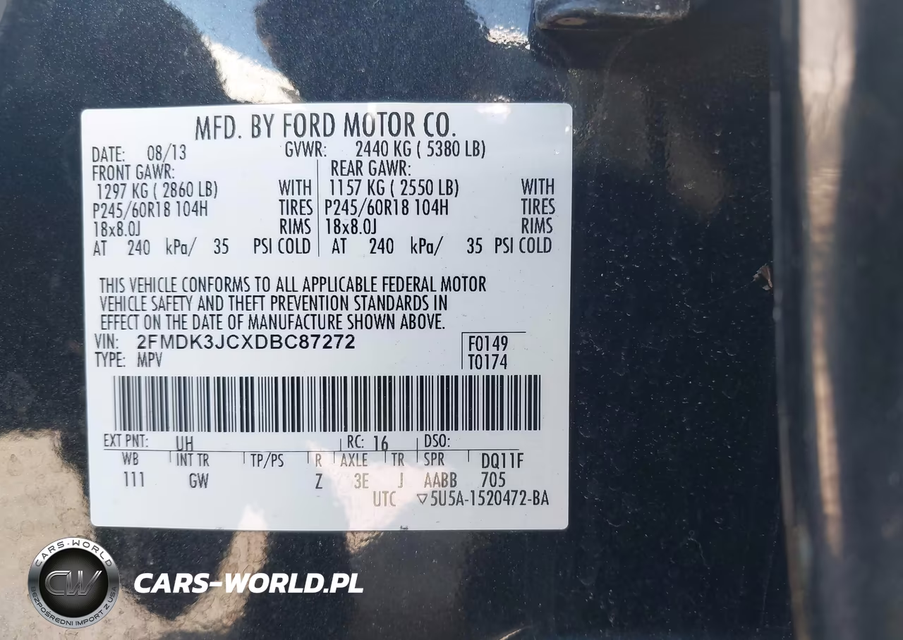 2013 Ford Edge Sel VIN:2FMDK3JCXDBC87272 - 9