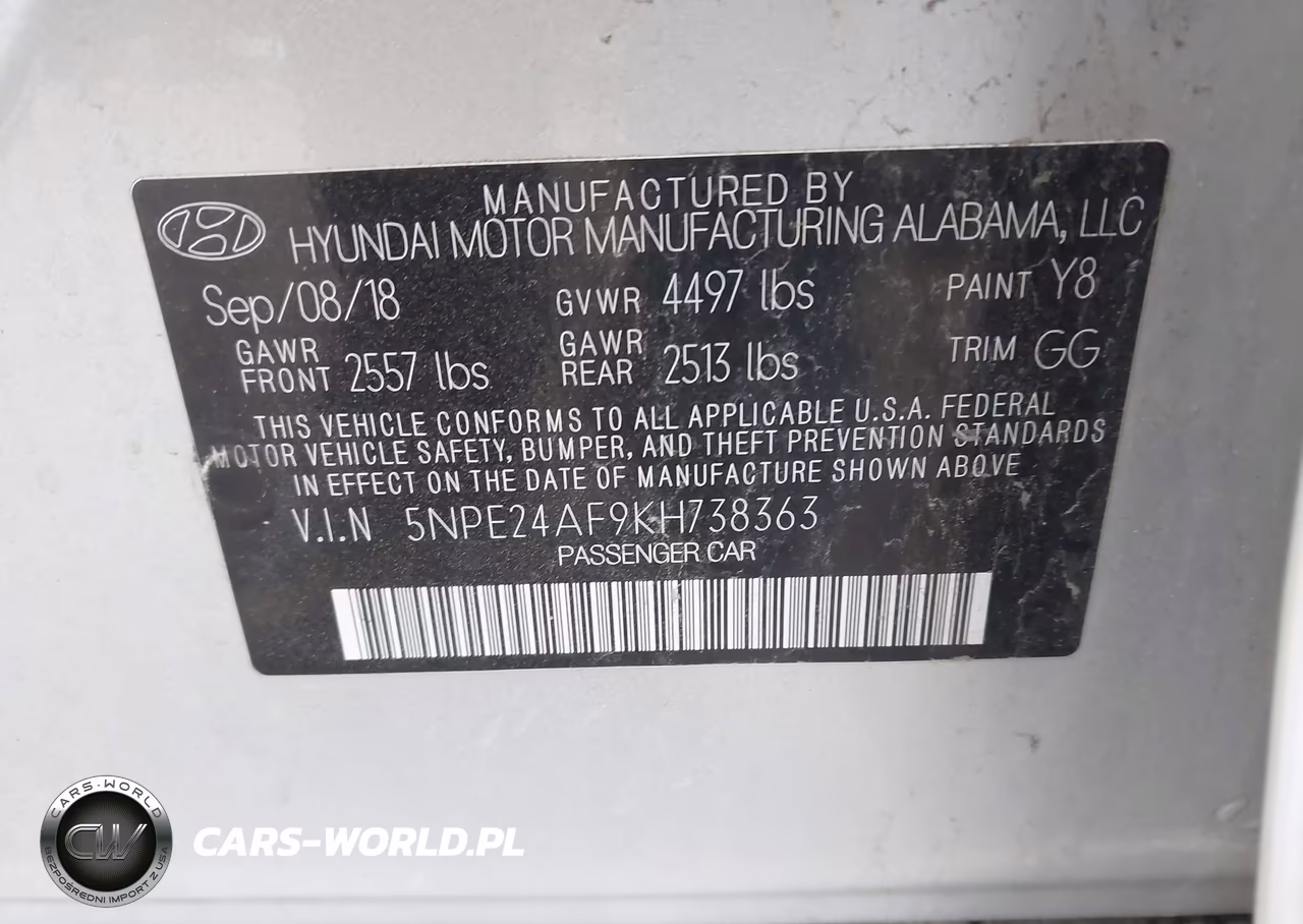 2019 Hyundai Sonata Se VIN:5NPE24AF9KH738363 - 9