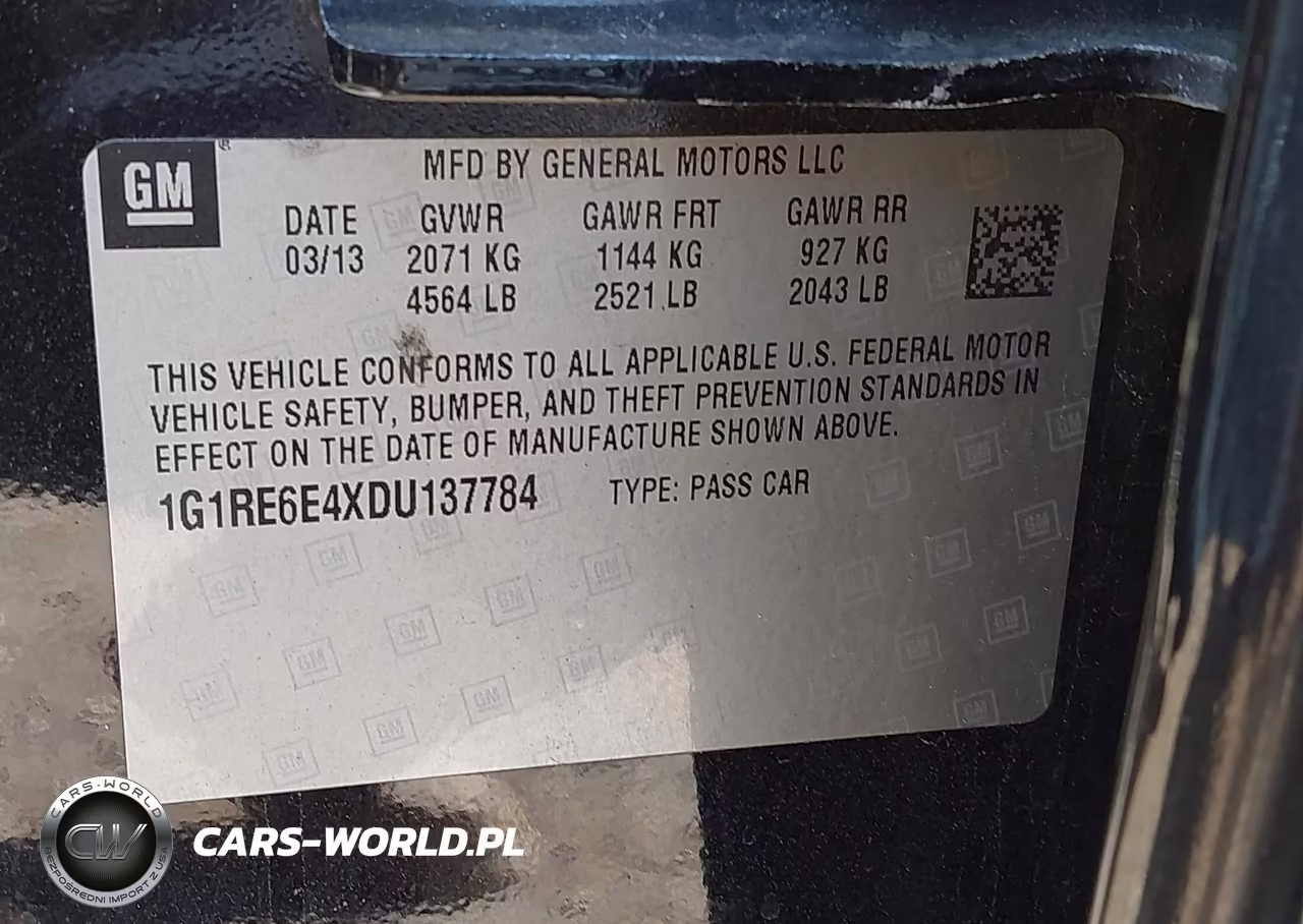 2013 Chevrolet Volt VIN:1G1RE6E4XDU137784 - 9