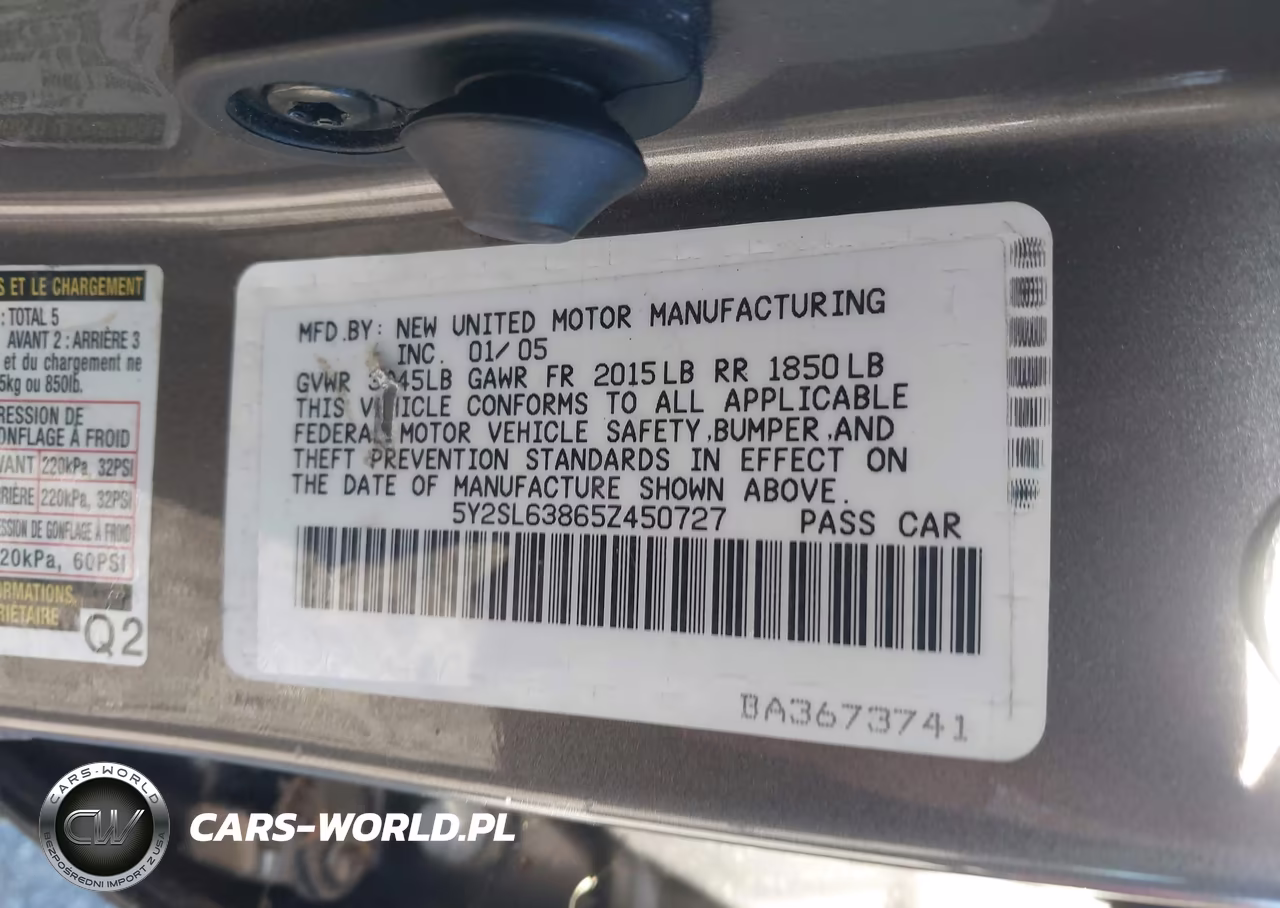 2005 Pontiac Vibe VIN:5Y2SL63865Z450727 - 9
