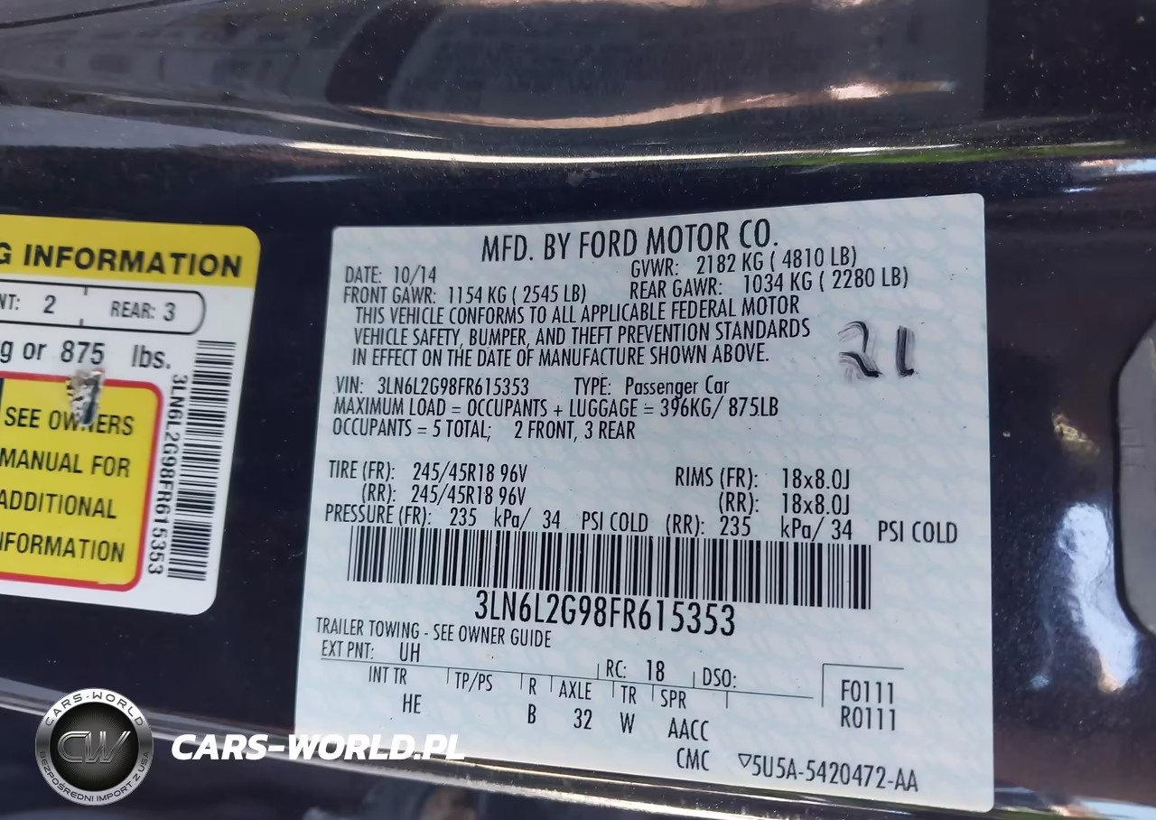 2015 Lincoln Mkz VIN:3LN6L2G98FR615353 - 9