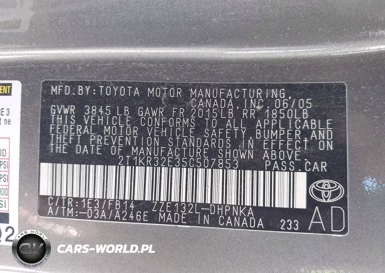 2005 Toyota Matrix Xr VIN:2T1KR32E35C507853 - 9