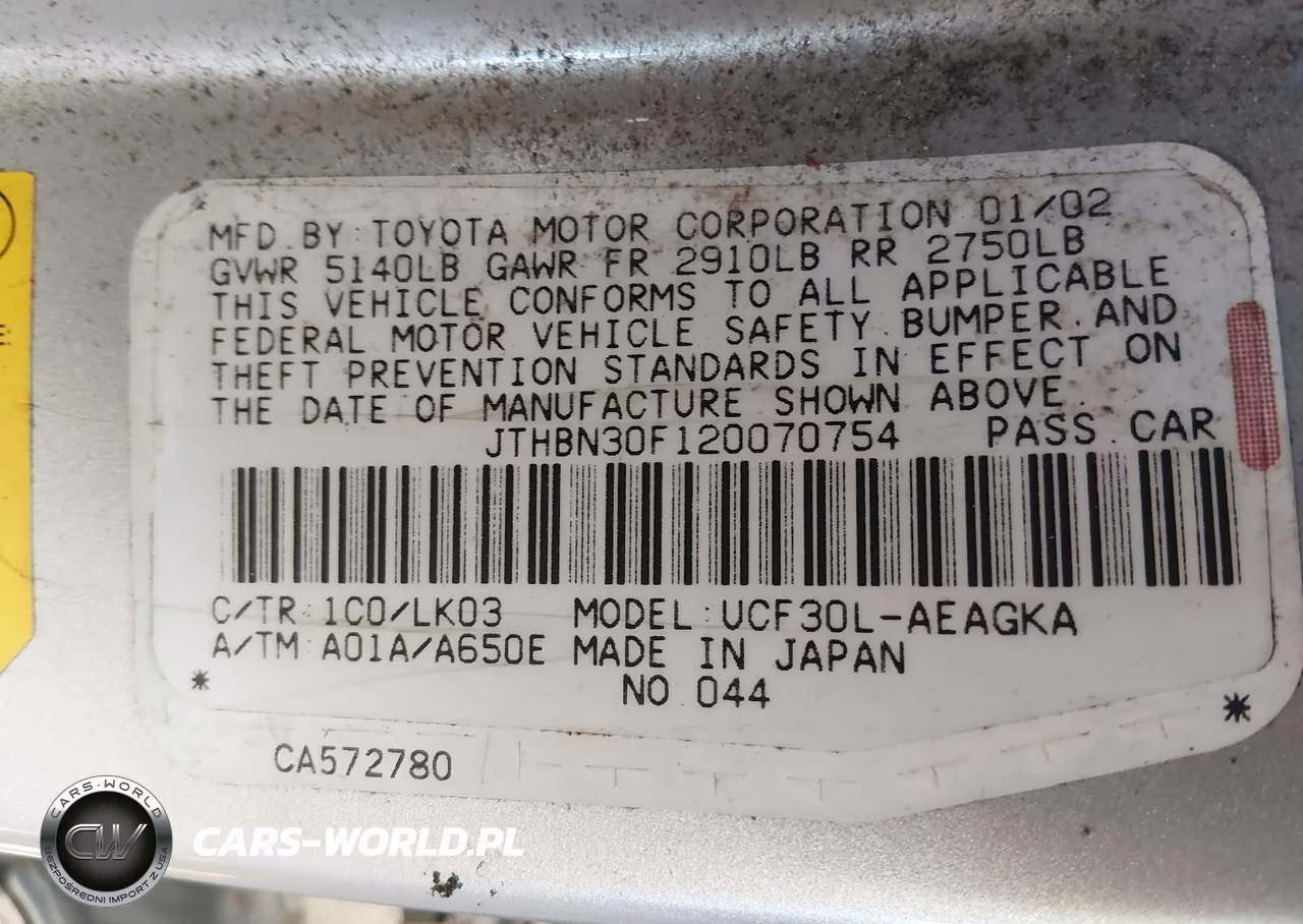 2002 Lexus Ls 430 VIN:JTHBN30F120070754 - 9