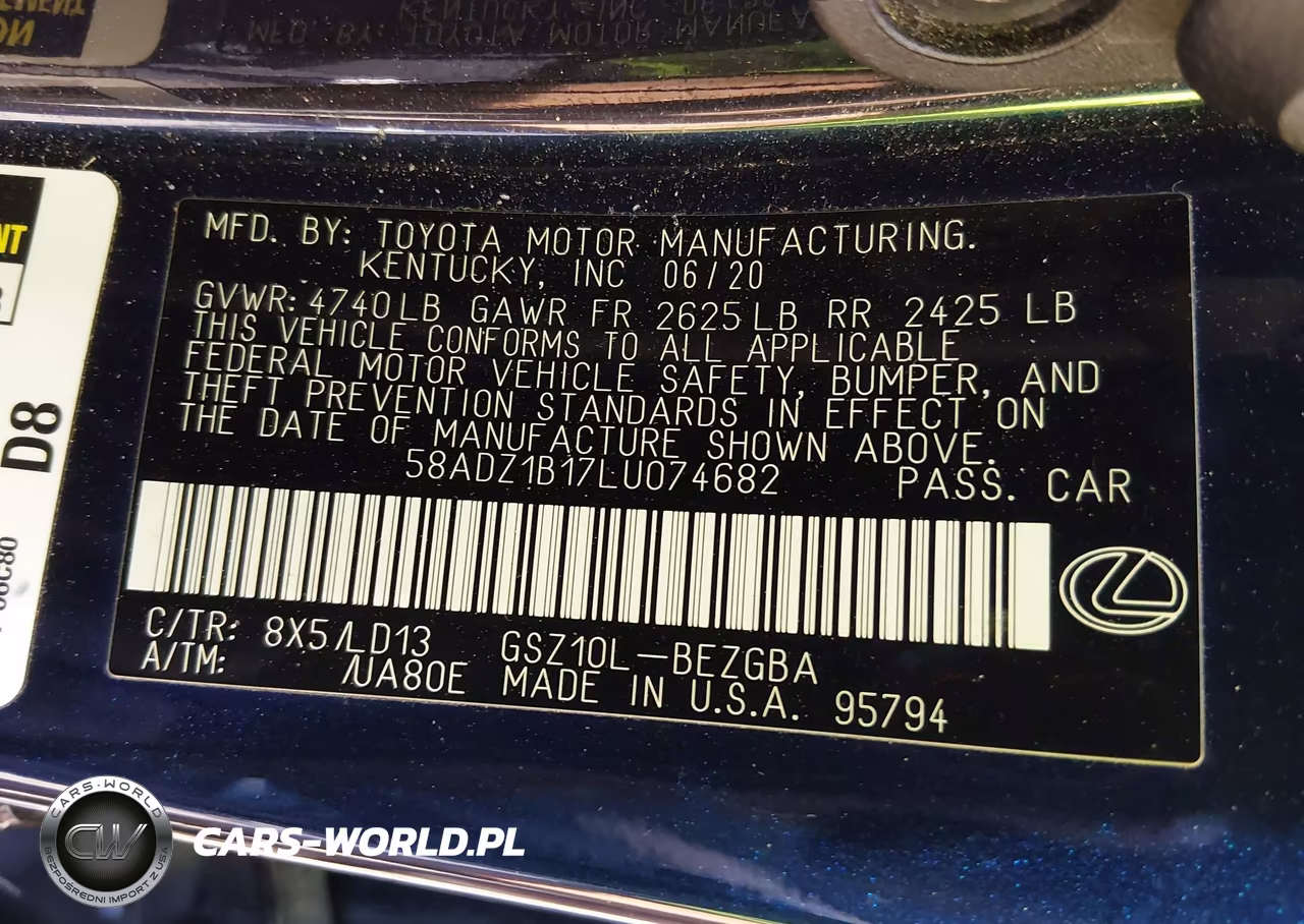 2020 Lexus Es 350 VIN:58ADZ1B17LU074682 - 9