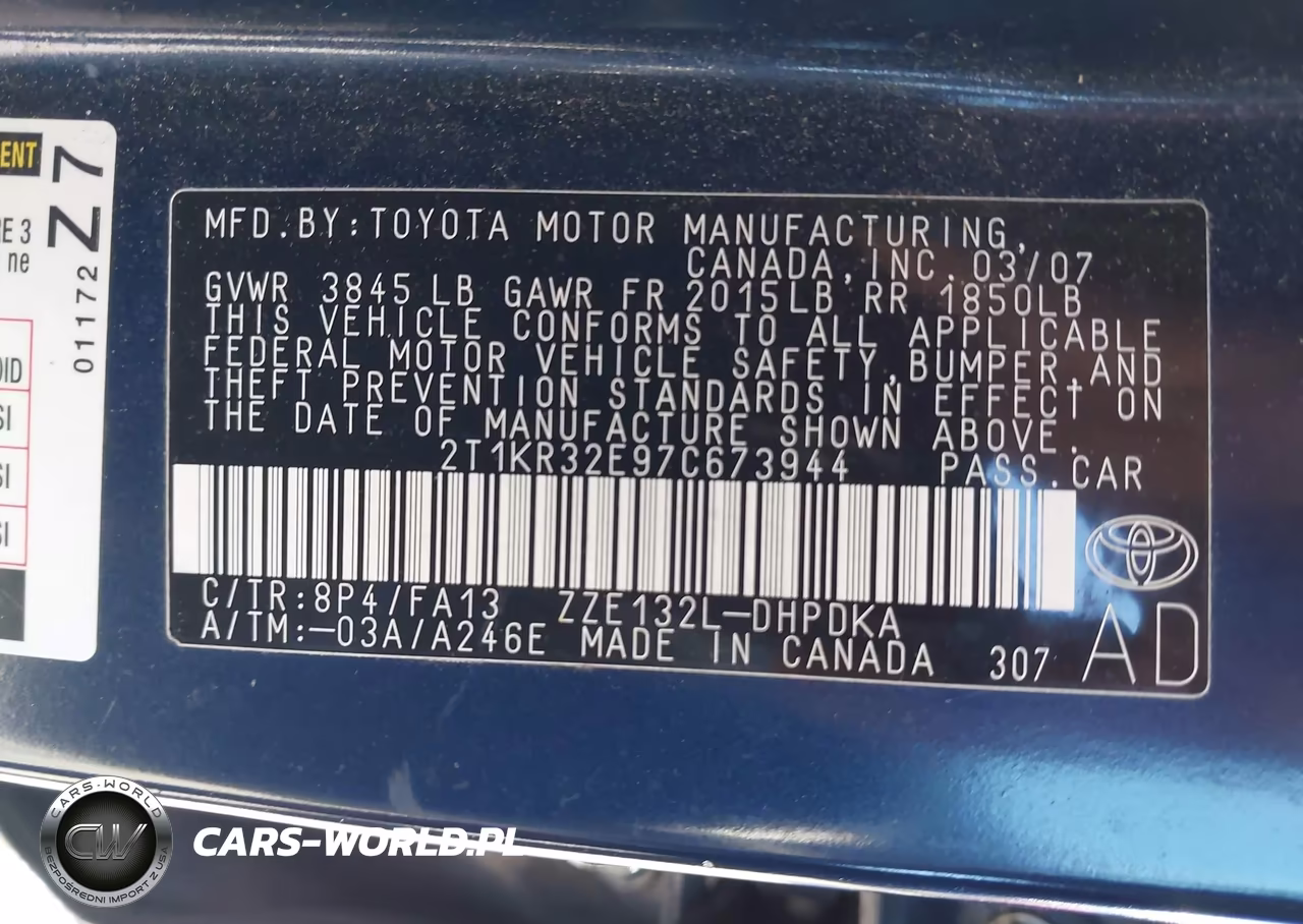 2007 Toyota Matrix VIN:2T1KR32E97C673944 - 9