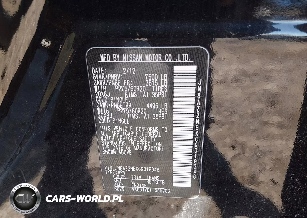 2012 Infiniti Qx56 VIN:JN8AZ2NEXC9019346 - 9
