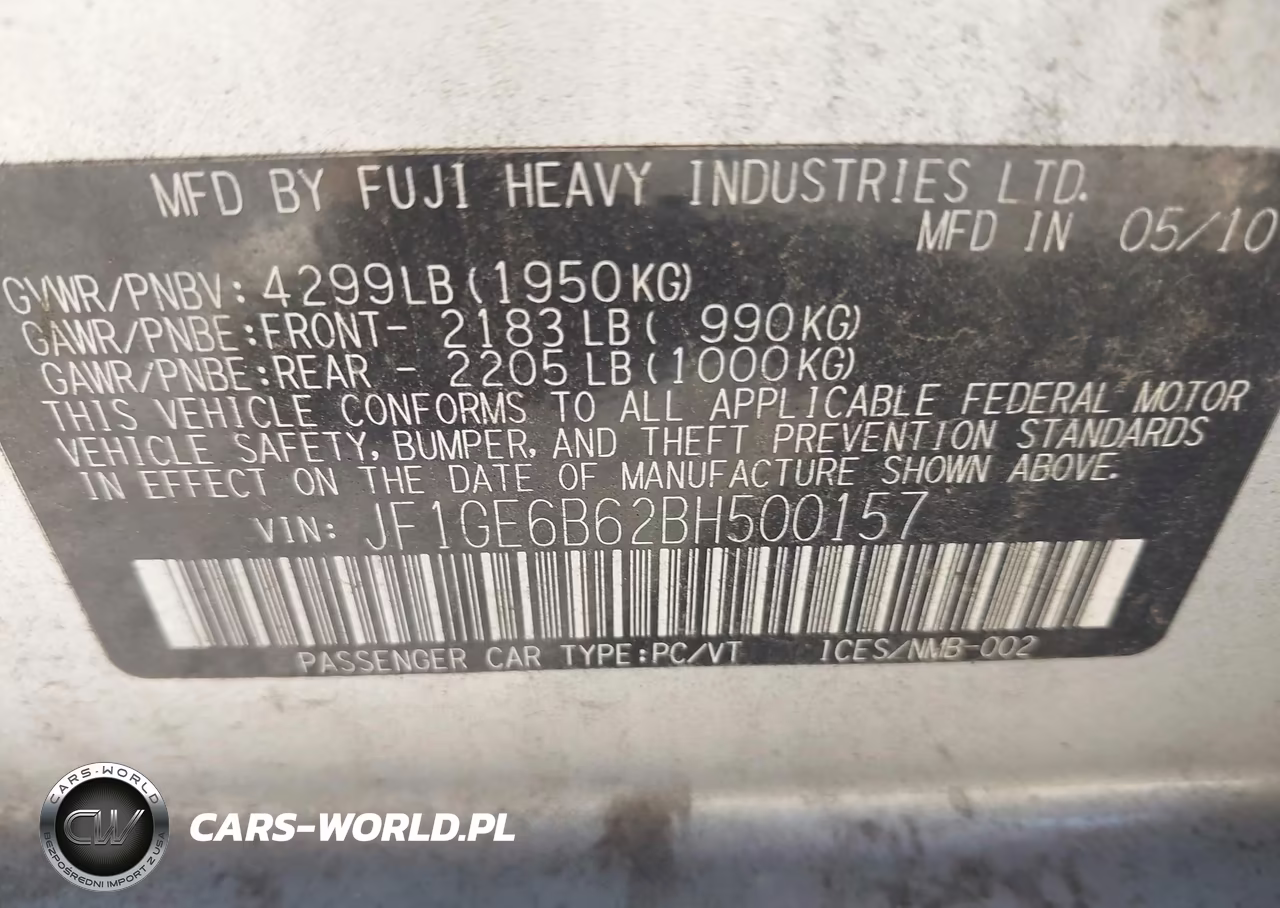 2011 Subaru Impreza 2.5I Premium VIN:JF1GE6B62BH500157 - 9