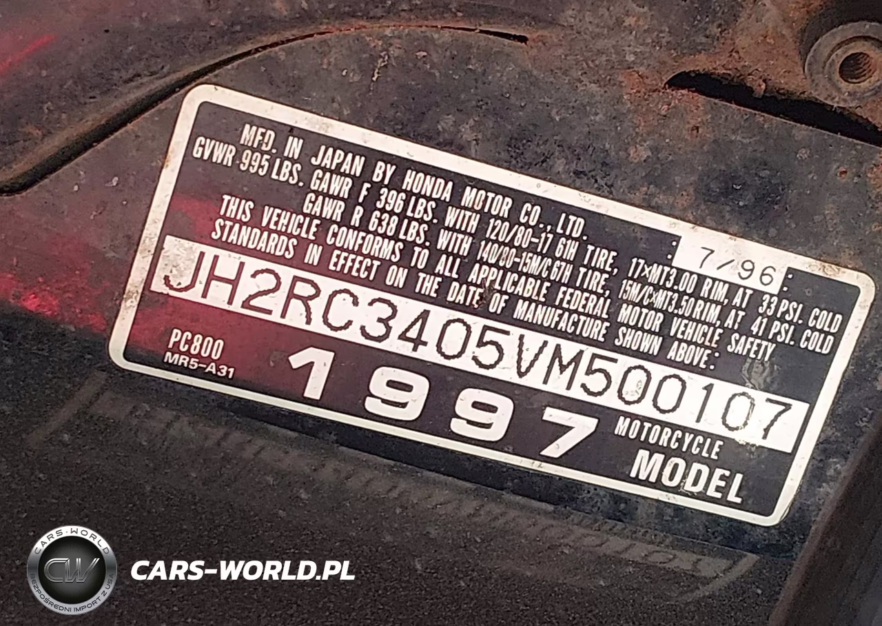1997 Honda Pc800 VIN:JH2RC3405VM500107 - 10