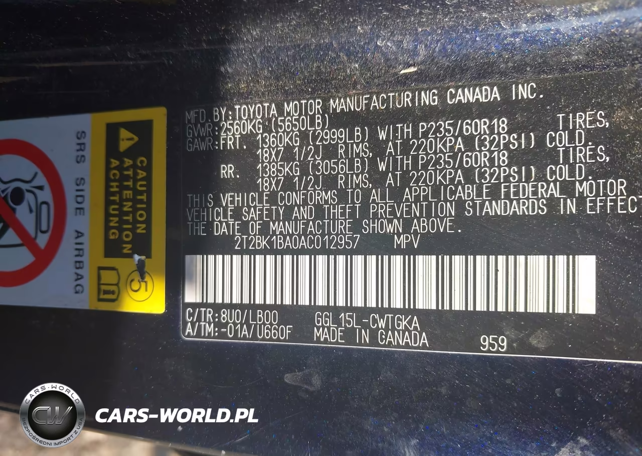 2010 Lexus Rx 350 VIN:2T2BK1BA0AC012957 - 9