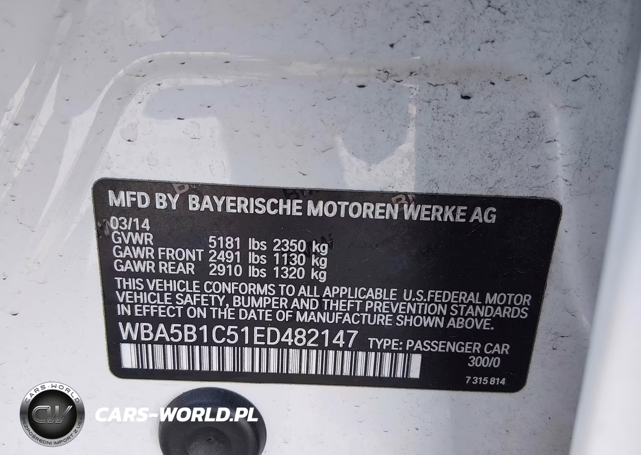 2014 BMW 535I VIN:WBA5B1C51ED482147 - 9