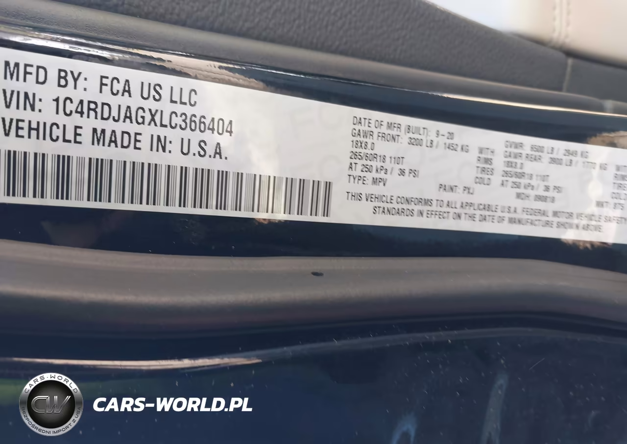 2020 Dodge Durango Sxt Plus Awd VIN:1C4RDJAGXLC366404 - 9