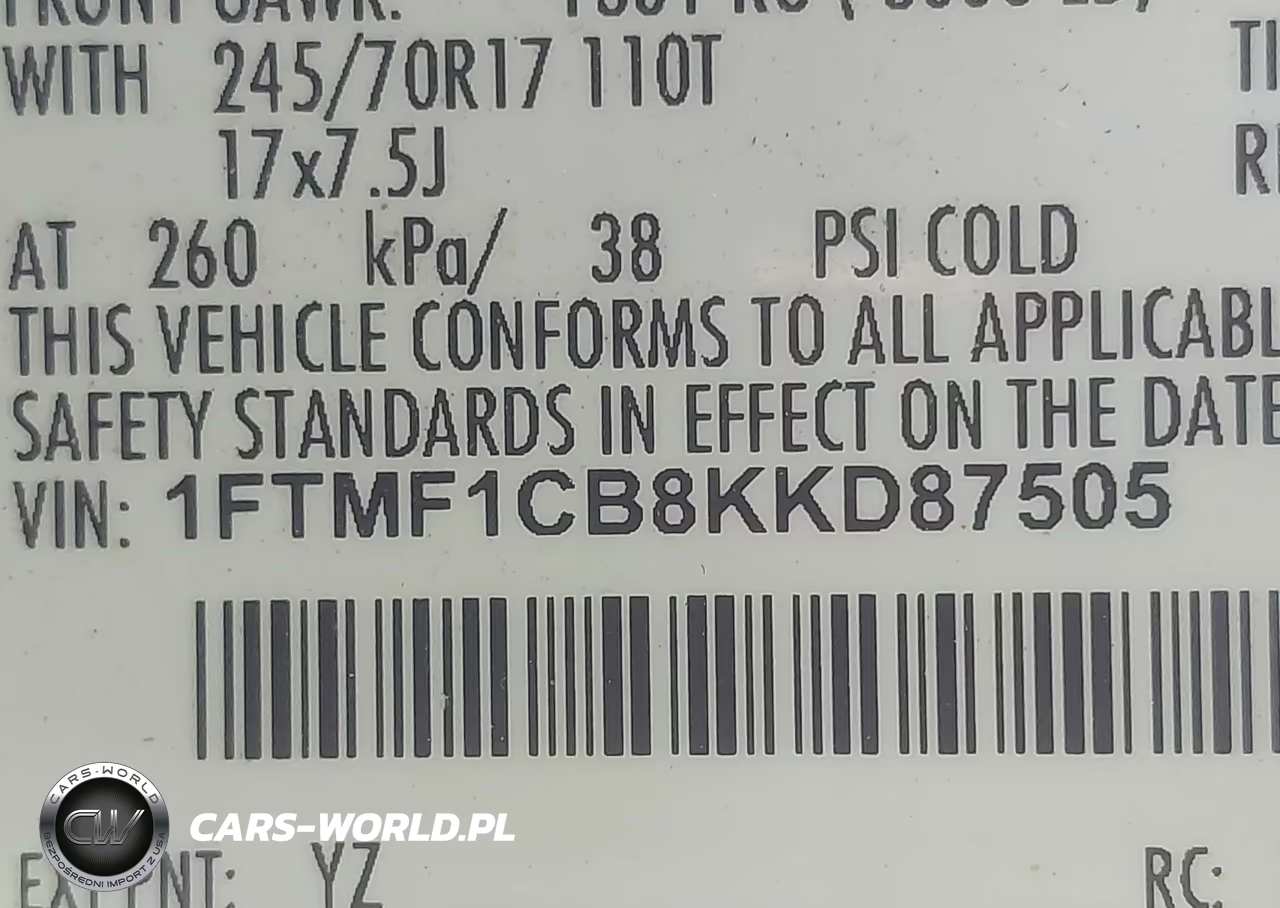 2019 Ford F-150 Xl VIN:1FTMF1CB8KKD87505 - 9